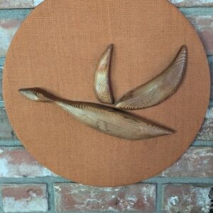 MCM Carved Wood Canada Goose Wall Art
